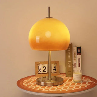 Orienne - Gradient Orange Glass Mushroom Floor Lamp