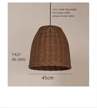Lascano - Natural Handmade Rattan Shade Round Pendant Ceiling Light