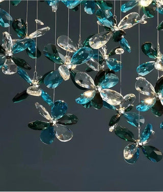 Sapphire Bloom - Statement Ceiling Light with Blue Crystal Accents
