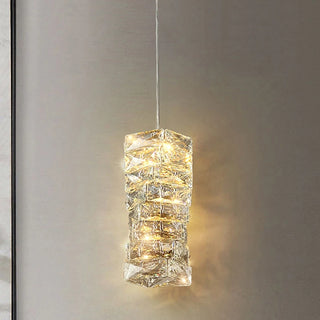 Mafolie - Twisted Crystal Glass Hanging Pendant Ceiling Light