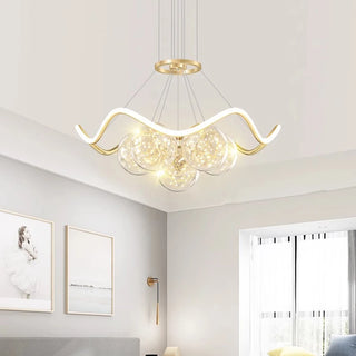 Donna - Golden Multi Ball Hanging Glass Ceiling Light Chandelier