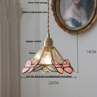 Humbug - Modern Pink Butterfly Glass  Pendant Lamp