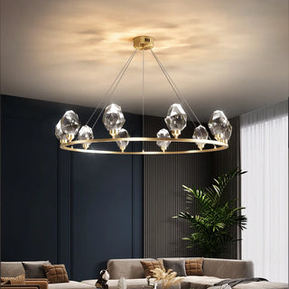 Ammy - Round Gold Crystal Glass Modern Ceiling Light Chandelier