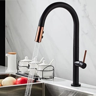 Bastien - Deck Mounted Single Handle Pull Out Modern Mixer Kitchen Tap