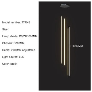 Gael - Modern Long Bar LED Ceiling Chandelier