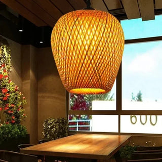 Horten - Natural Handwoven Bamboo Lantern Light Pendant