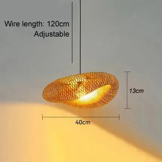 Almonte - Handcrafted Vintage Bamboo Weaving Hanging Pendant Light