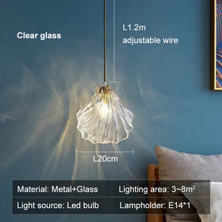 Laiba  - Patterned Coloured Glass Shell Ceiling Pendant Light