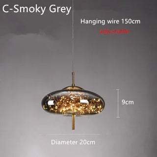 Ravi - Coloured Glass Hanging Dome Burst Star Pendant Ceiling Light