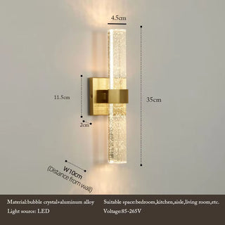 Inaya - Speckled Bubble Crystal Glass Up Modern Wall Light
