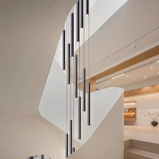 Agustina - Modern Black Pipe Hanging Ceiling Chandelier