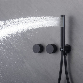 Daman - Dual Handle Wall Mounted Modern Rainfall Shower Set