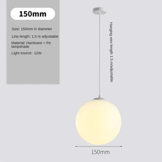 Caen - Nordic Minimalist Milky White Spherical Pebble Pendant Lamp