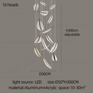 Plume - Leaf Adjustable Hanging Chandelier