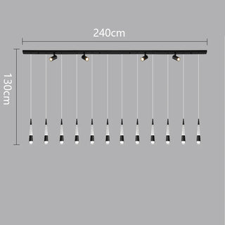 Riva - Modern Hanging Cone Glass Striped Pedant Ceiling Light