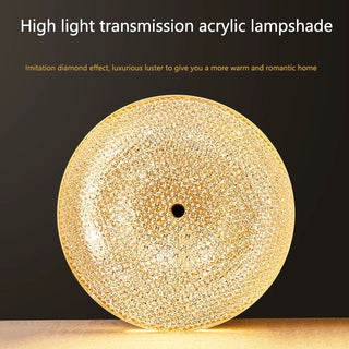 Zeila - Modern Round Gold Crystal Flush Mount Ceiling Light