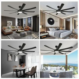 Xenos - Industrial 52/72Inch 9 Blade Aluminium Ceiling Fan
