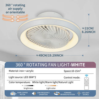Lexy - Modern Dimmable Quiet Ceiling Fan with LED Lighting