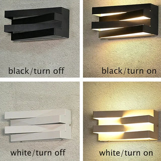 Marvn - Elegant Multi-Layer Staggered LED Outdoor Wall Sconce IP65 Light Fixture