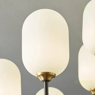 Buds - White Jade Glass Pipe Erected Round Ceiling Light