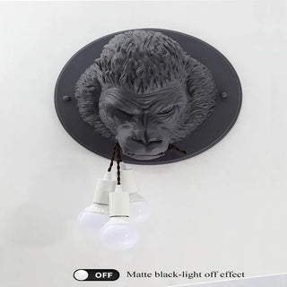 Kolja - Gorilla Head Hanging Bulb Wall Light