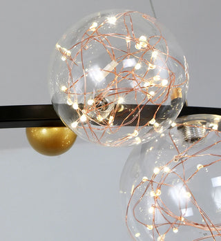 Babuna - Modern Multi Head Ball Hanging Line Chandelier