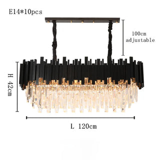 Armena - Modern Black Glass Hanging Ceiling Chandelier