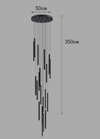 Agustina - Modern Black Pipe Hanging Ceiling Chandelier