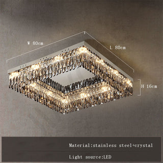 Alpine - Silver Round Coloured Hanging Glass Recessed Ceiling Light Chandelier