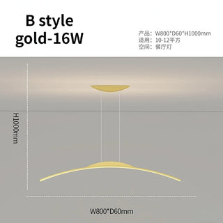 Emiliano - Modern Thin Curved Bar Ceiling Light Chandelier