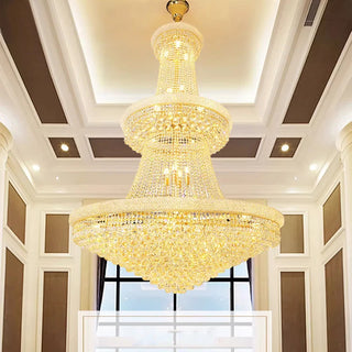 Imperial Cascade - Dazzling Crystal Bead Hanging Light Contemporary Round Chandelier