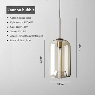 Millie Cognac - Transparent Glass Bubble Led Pendant Lights