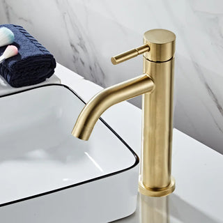 Penna - Gold Brass Hot/Cold Mixer Basin Tap