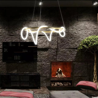 Ragav - Gold Twisted Hanging LED Pipe Ceiling Light Chandelier