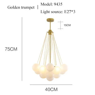 Donya - Frosted Multi Glass Ball Hanging Chain Ceiling Light Chandelier