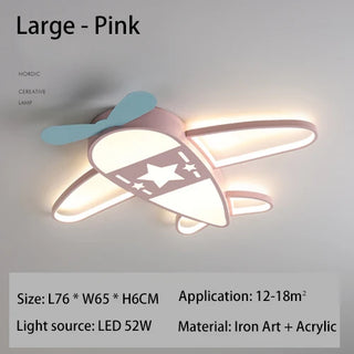 Gennady - Modern Airplane Ceiling Light / Fan For Kids Room