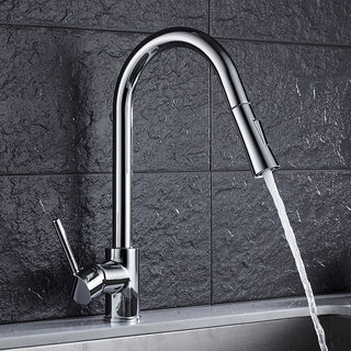 Teresia - Kitchen Brushed Gold Pull Out Modern Single Handle Mixer Tap