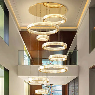 Nurul - Crystal Round Gold Hanging Chandelier