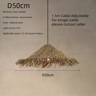 Georgette - Woven Rattan Round Ceiling Light