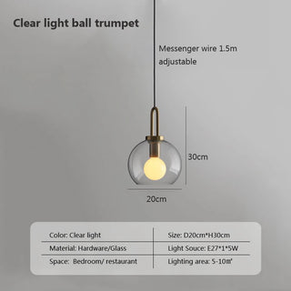 Millie Cognac - Transparent Glass Bubble Led Pendant Lights