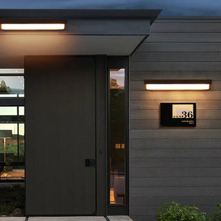 Owayne - Modern Minimalist Solar Waterproof Rectangular ABS Acrylic LED Wall Lamp