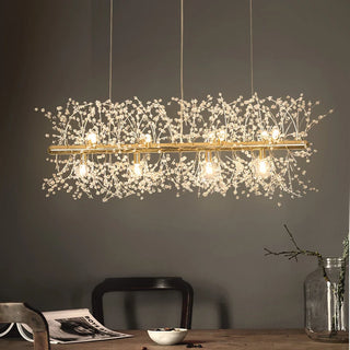 Acura - Dandelion Wire LED Rectangle Base Hanging Chandelier