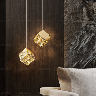 Sylvester - Crystal Square Box Gold Ceiling Chandelier