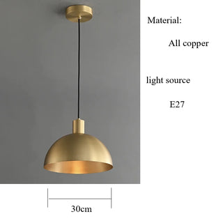 Avesta - Modern Gold Round Hanging Dish Black Cord Pendant Ceiling Light