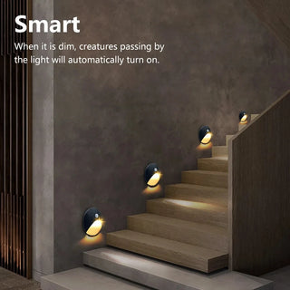 Corinne - Round Stair Aisle Motion Sensor Wall Light- Round Stair Aisle Motion Sensor Wall Light - Round Embedded Stair Aisle Motion Sensor Wall Light
