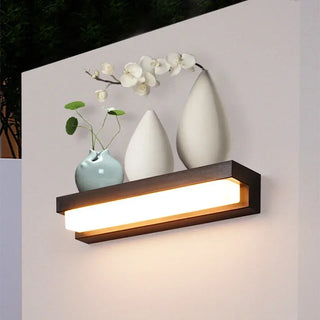 Owayne - Modern Minimalist Solar Waterproof Rectangular ABS Acrylic LED Wall Lamp