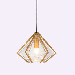 Mabon - Geometric Caged Coloured Diamond Glass Pendant Ceiling Light