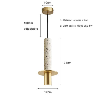 Buala - Modern Candle Style Marble Hanging Ceiling Pendant Light