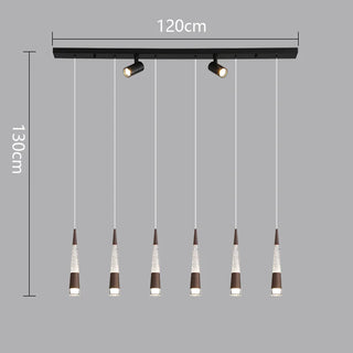Riva - Modern Hanging Cone Glass Striped Pedant Ceiling Light