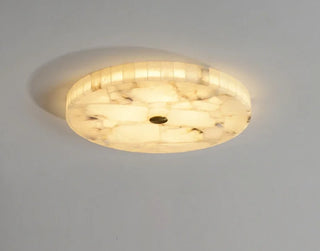 Rozalee - White Spanish Marble Round Flush Mount Ceiling Light